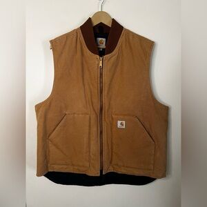 Vintage Carhartt V01 BRN Duck Brown Quilted Vest Size XL *FLAWS*